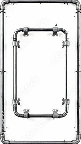Pipe border frame white background