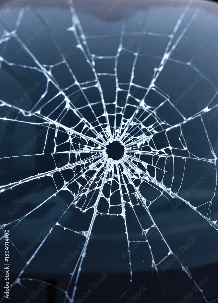 Obraz premium Broken glass on the car as a background. Close-up. Shattered Glass