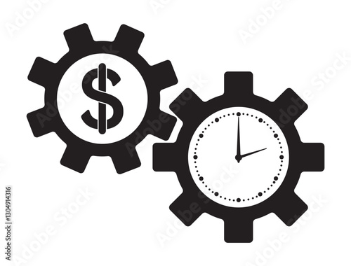 The efficiency icon. Efficiency icon. The concept of “time is money”. Business and finance, earnings logo, stock exchange, return on investment. Business and financial management. Vector illustrations