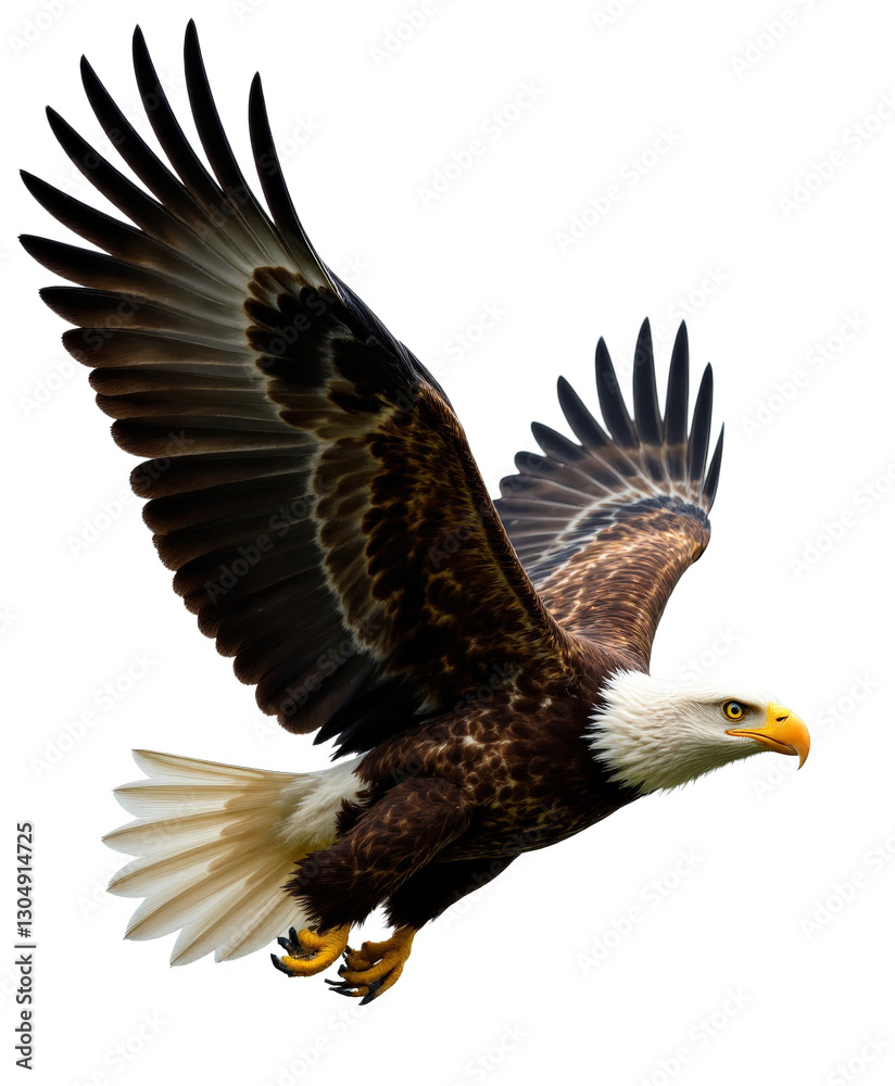 Fototapeta premium Bald Eagle in Flight with transparent background