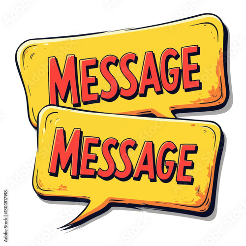 Two yellow cartoon message speech bubbles