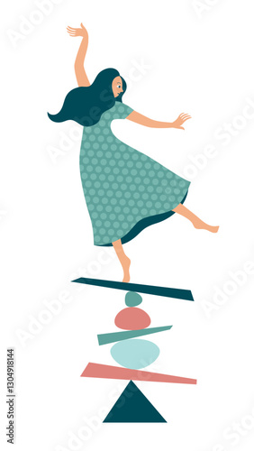 Keep The Balance, minimalistic vector illustration