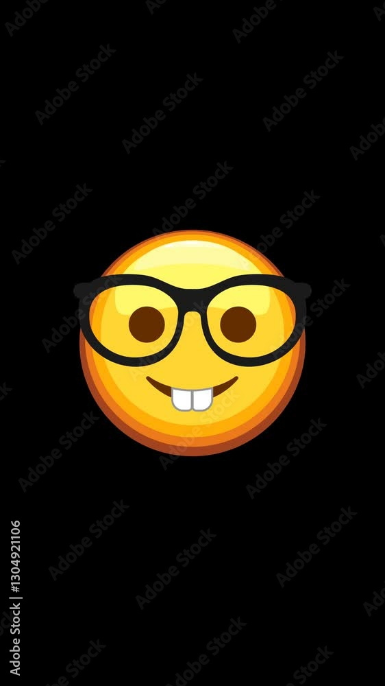 Nerd face emoji with alpha channel