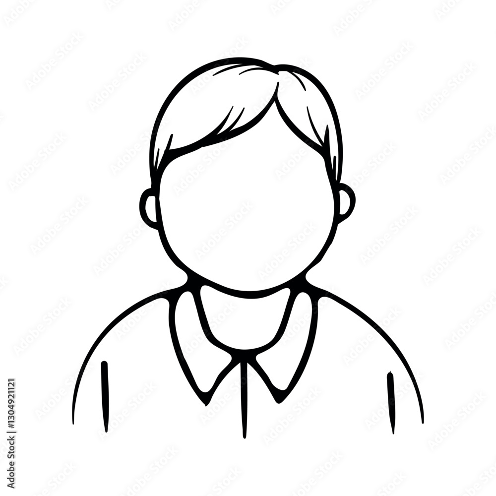 Full man. Black and white silhouette. Vector image for avatar, sticker, icon Full man. Black and white silhouette. Vector image for avatar, sticker, icon