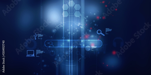 2d illustration Digital Abstract technology background