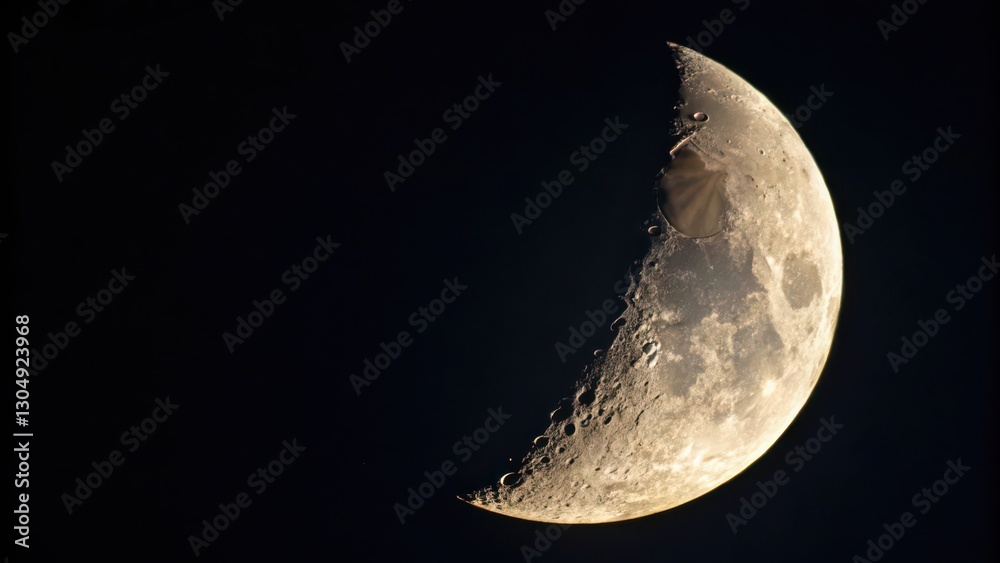 Crescent Moon on Black Background Crescent Moon on Black Background