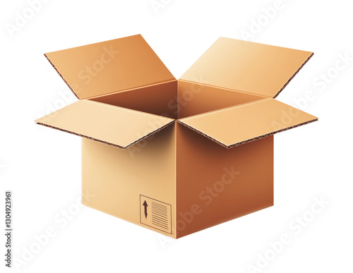 Open cardboard box product isolated on transparent background png