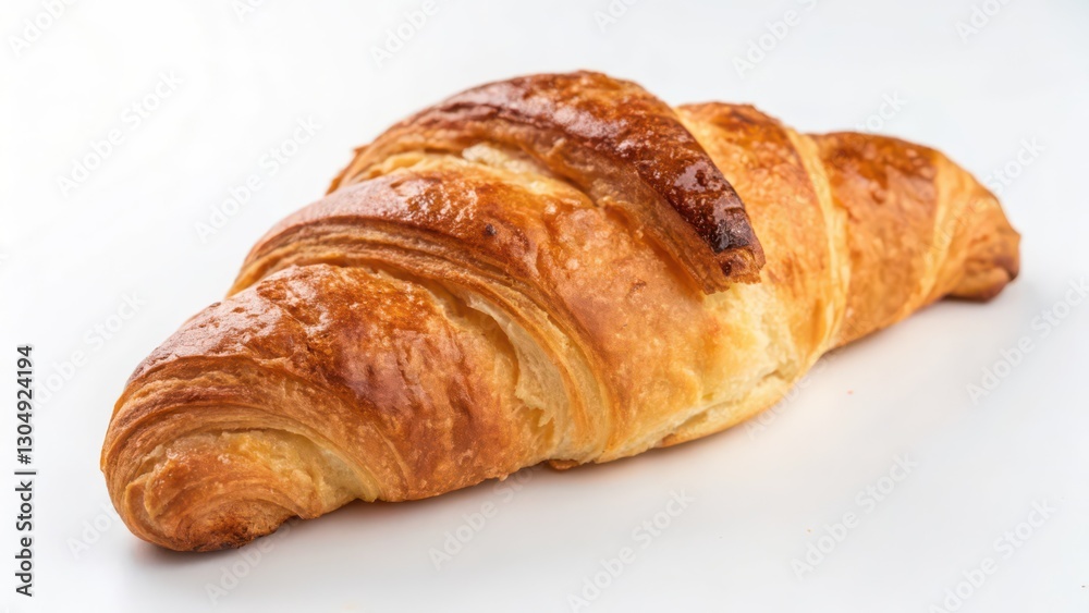 Single Croissant on White Background Single Croissant on White Background