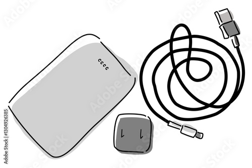 モバイルバッテリーのイラスト