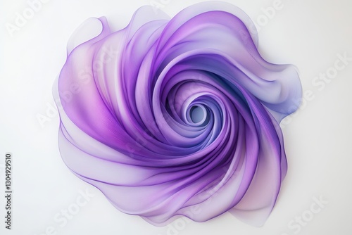 Intricate purple swirl design with flowing fabric creating a mesmerizing visual effect