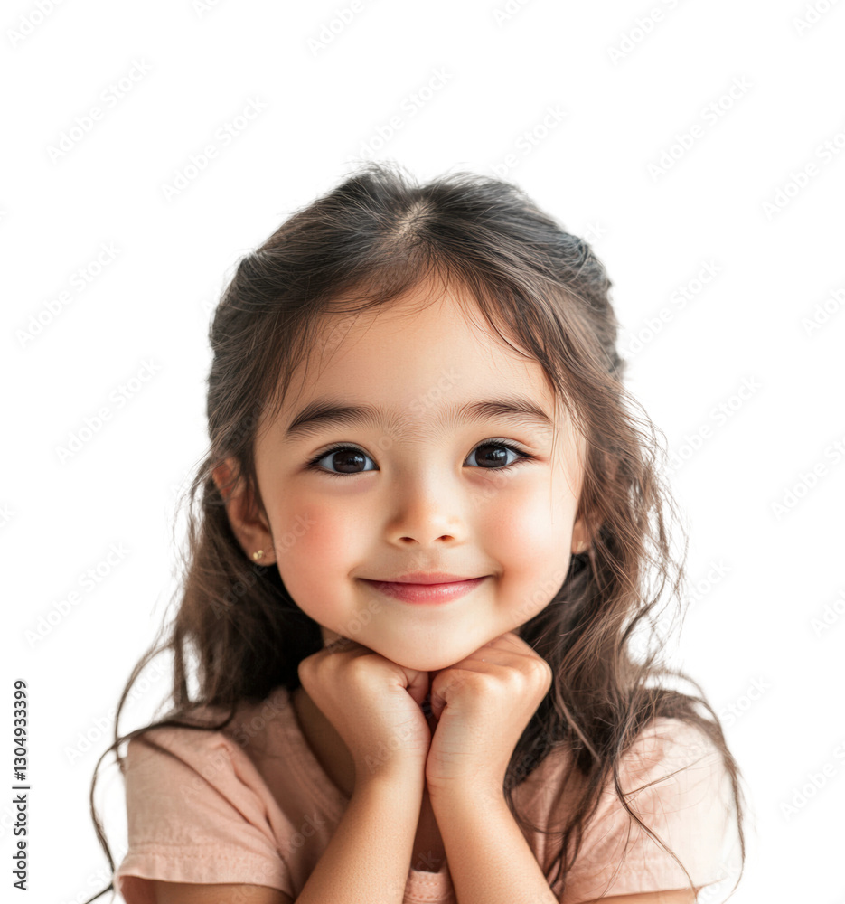 Smiling young girl portrait isolated on transparent background png Smiling young girl portrait isolated on transparent background png