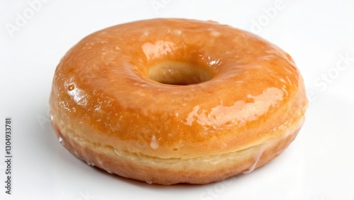 Glazed Donut on White Background