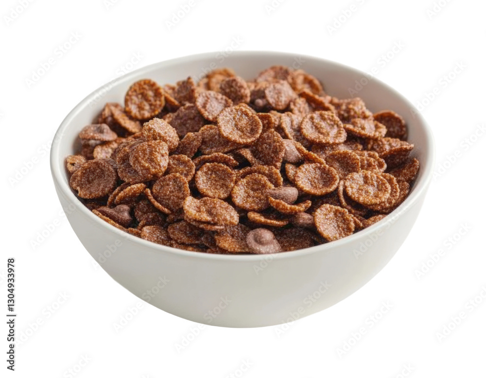 Breakfast bliss chocolate cereal joy isolated on transparent background png