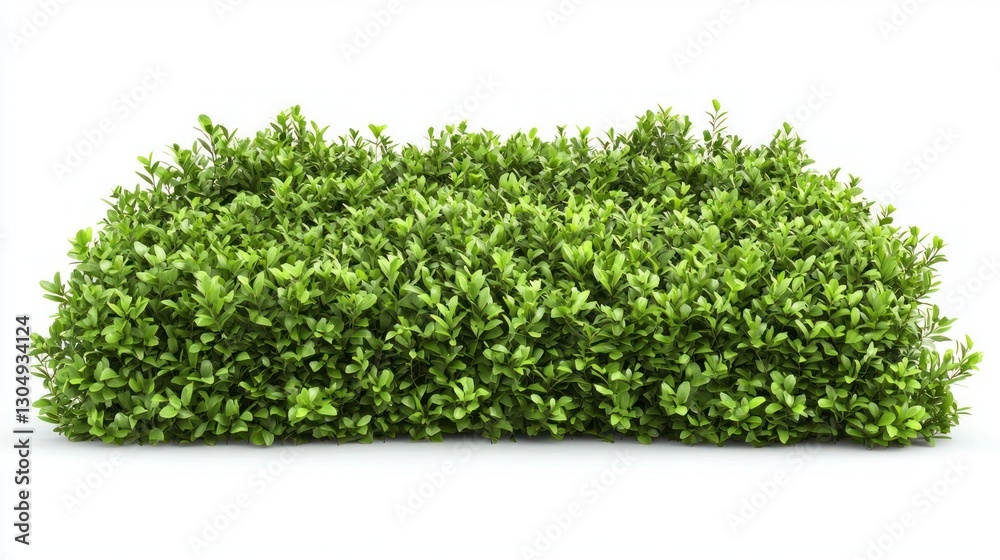 Fototapeta premium Green Plant Bush Block, Isolated on White