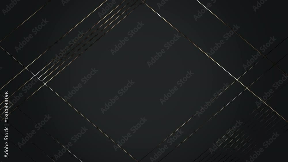 Abstract striped square golden black background animated