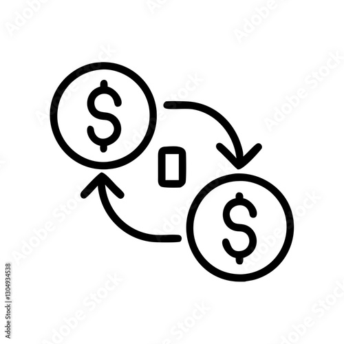 Fintech Dividend payment icon line icon