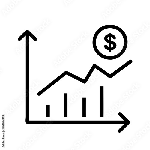 Fintech Margin trading leverage line icon