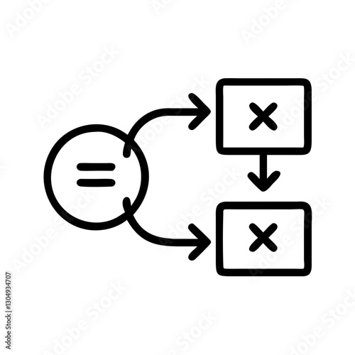 Fintech Proof-of-Work mechanism icon in outline style