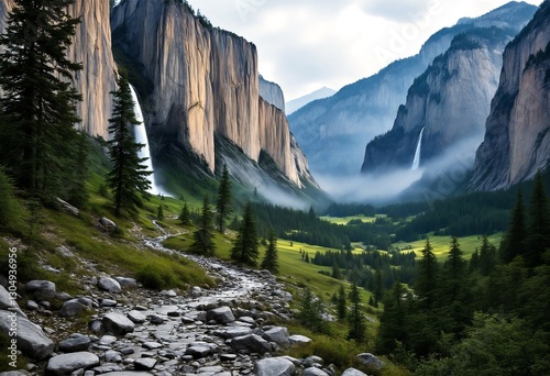 A serene landscape of El Capitan and Yosemite Valley.