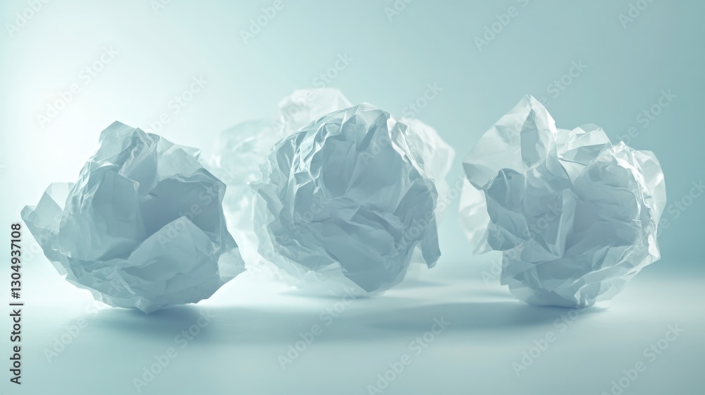 Crumpled paper balls forming a creative sculpture, symbolizing teamwork and innovation. Crumpled paper balls forming a creative sculpture, symbolizing teamwork and innovation.