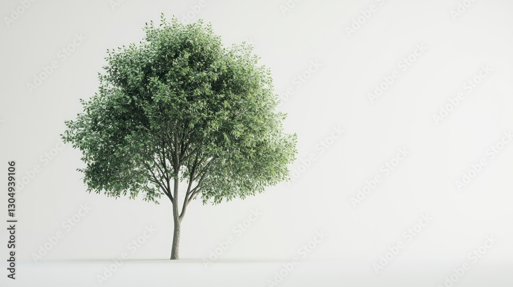 Obraz premium Bright Green Tree, Isolated on White