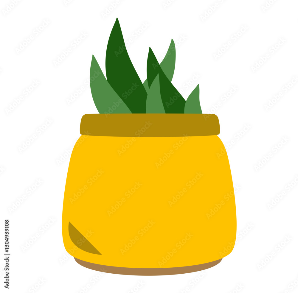 Cute plant on pot vector element