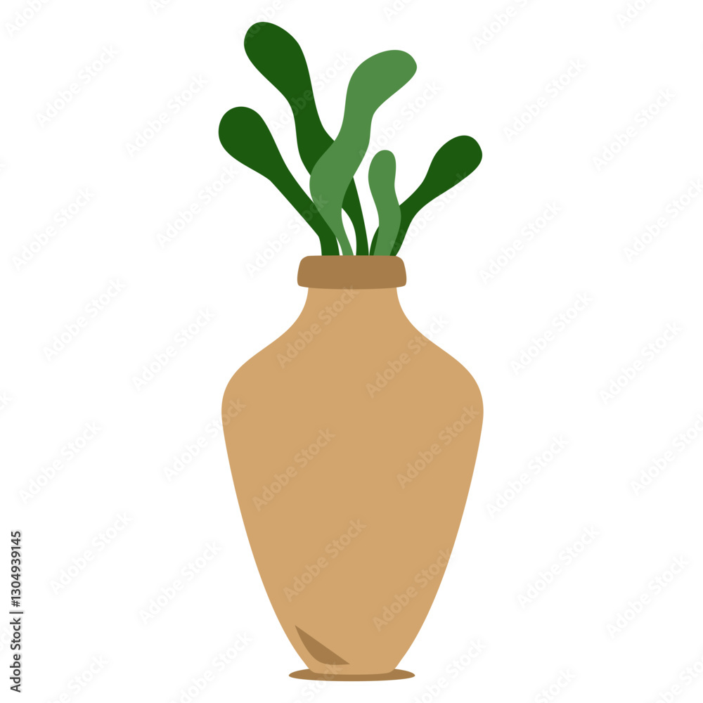 Cute plant on pot vector element