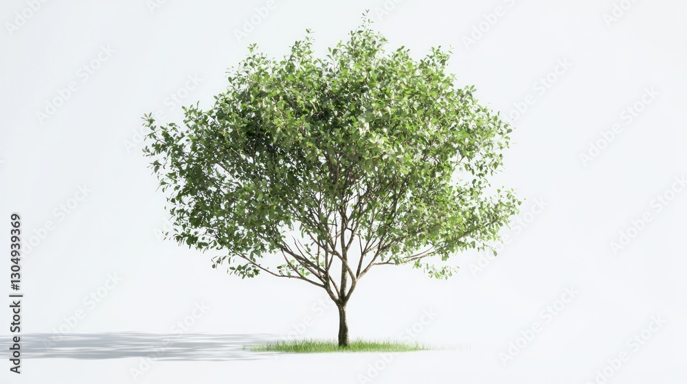 Obraz premium Bright Green Tree, Isolated on White