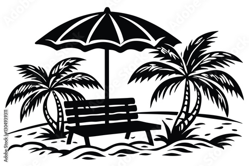Summer Chairs umbrella beach ball and Parasols On The Beach