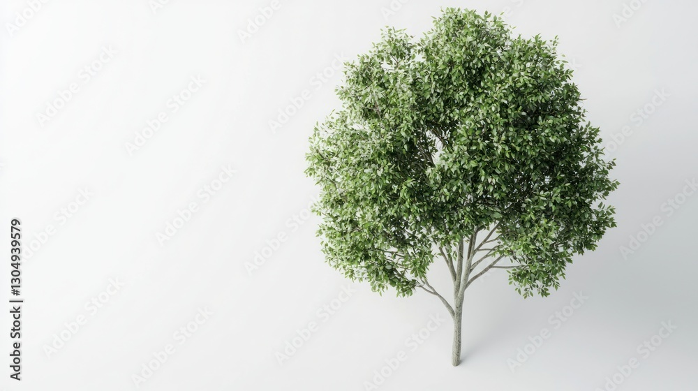 Obraz premium Bright Green Tree, Isolated on White