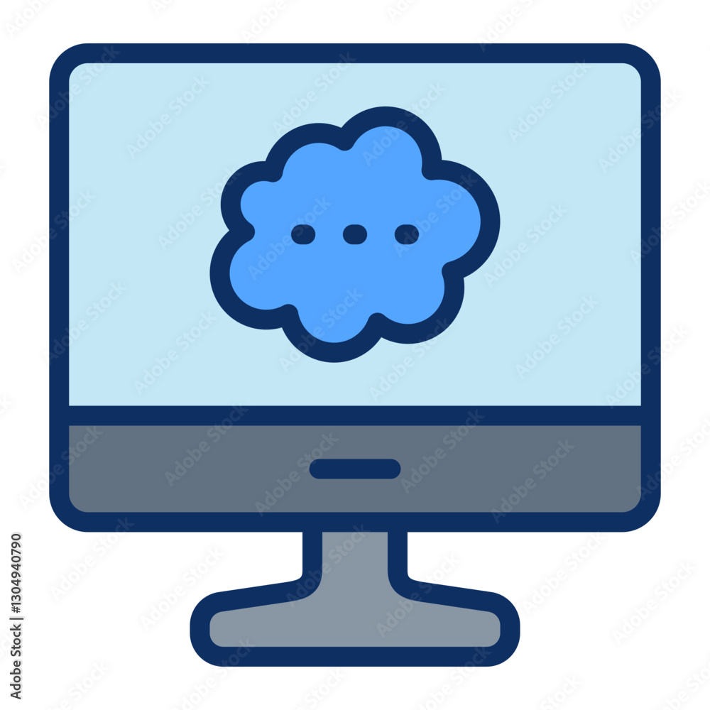 Speech bubble Vector Line Filled Icon Design Speech bubble Vector Line Filled Icon Design