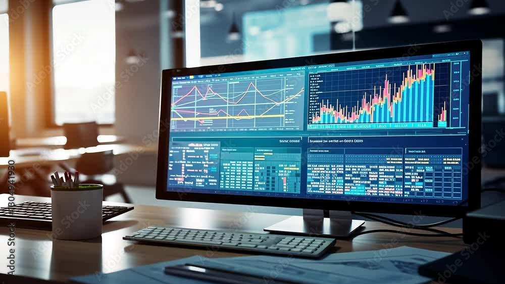 stock data monitor analyzing data stock market in monitoring room on the data presented in the chart, forex trading graph, stock exchange trading online, financial investment
stock data monitor analyzing data stock market in monitoring room on the data presented in the chart, forex trading graph, stock exchange trading online, financial investment