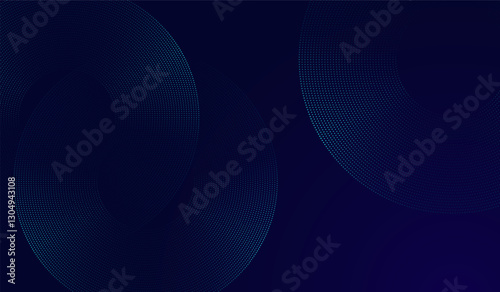 An Abstract circles of dots, half tome styles in blue modern shapes with dark blue, pink half circle on background, the technology abstract dark blue lines dynamic vector design.