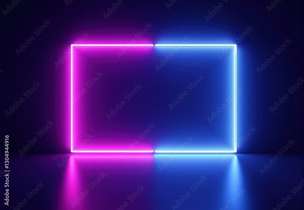 Digital Rendering of a Bi-Colored Neon Rectangle Digital Rendering of a Bi-Colored Neon Rectangle
