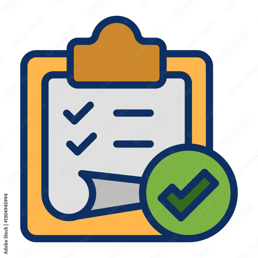 Clipboard Vector Line Filled Icon Design Clipboard Vector Line Filled Icon Design