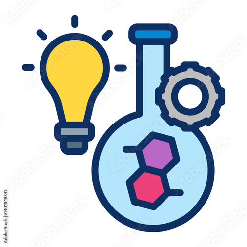 Synthesis Vector Line Filled Icon Design