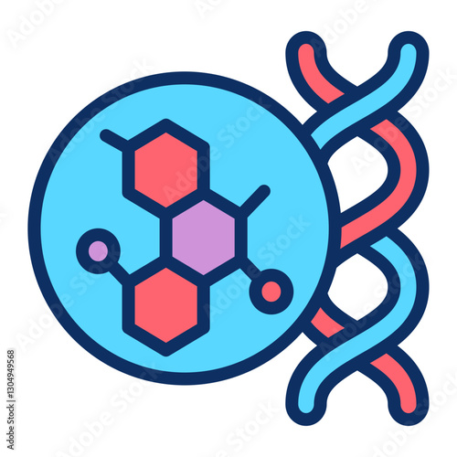 Biomaterials Vector Line Filled Icon Design