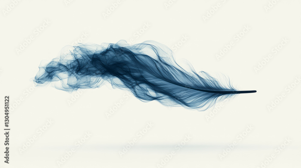 A dynamic portrayal of a levitating quill, its form defined by a crisp, inky line that dissolves A dynamic portrayal of a levitating quill, its form defined by a crisp, inky line that dissolves
