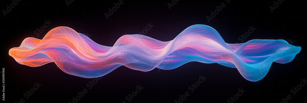 Fototapeta premium A digital visualization capturing a dynamic leverage loop in motion, featuring fluid curves and