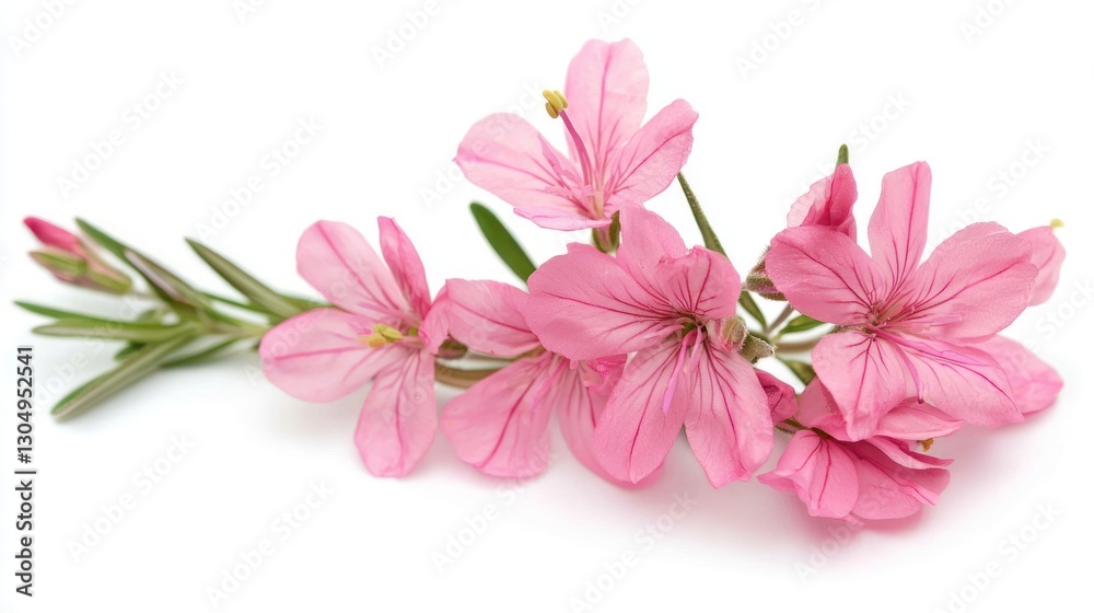Bright Pink Flowers, Isolated on White Bright Pink Flowers, Isolated on White