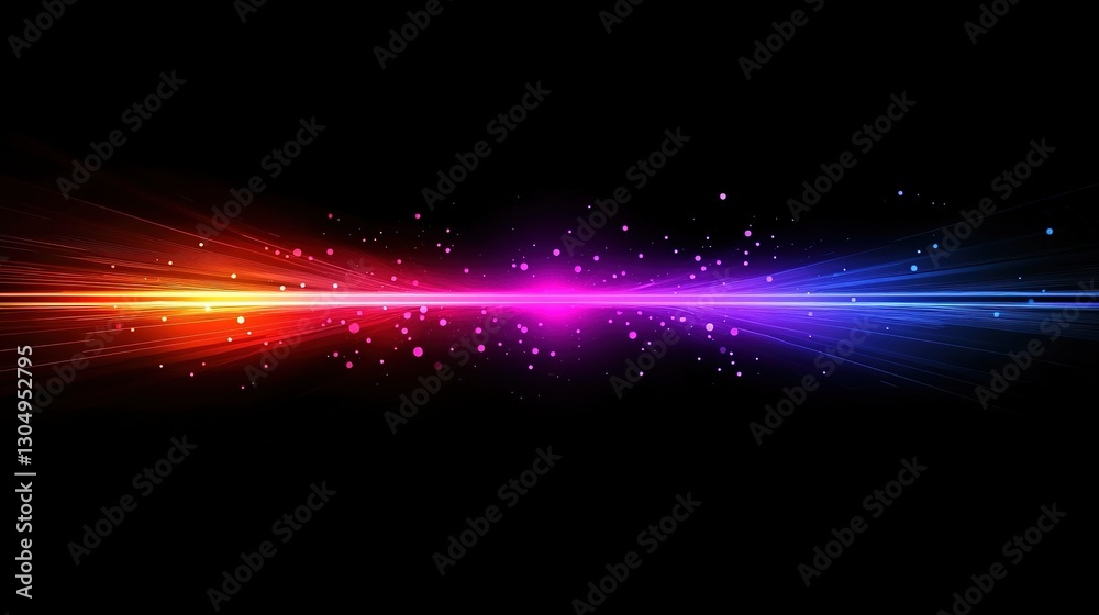 Vibrant neon ray background with glowing light streaks and dynamic laser beam lines. Abstract speed motion effect in red, blue, purple, and orange hues on a dark black backdrop. Vibrant neon ray background with glowing light streaks and dynamic laser beam lines. Abstract speed motion effect in red, blue, purple, and orange hues on a dark black backdrop.