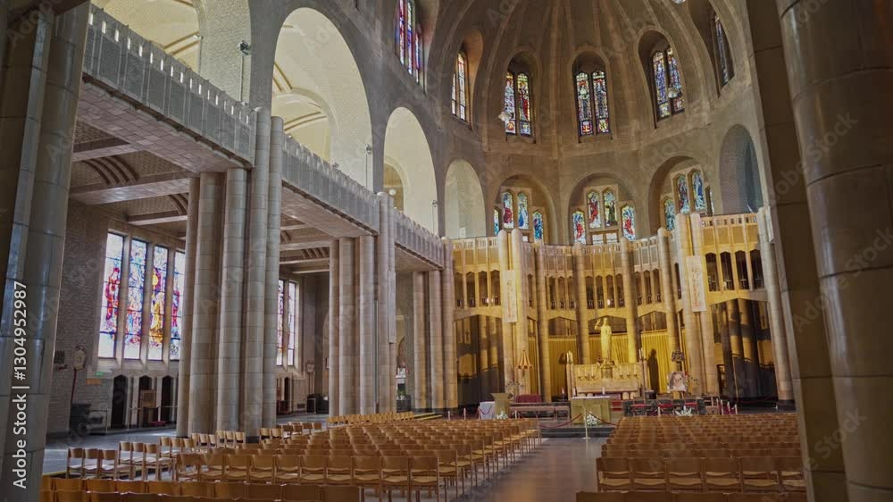 Belgium church with color glas