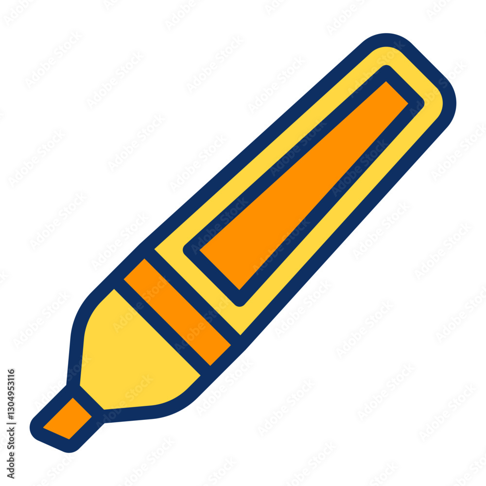 Highlighter Vector Line Filled Icon Design Highlighter Vector Line Filled Icon Design