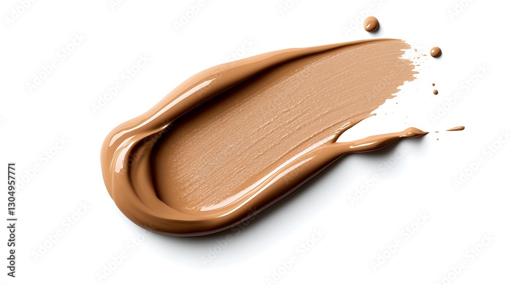 Close Up View of Rich Creamy Beige Foundation Swatch on White Background Close Up View of Rich Creamy Beige Foundation Swatch on White Background