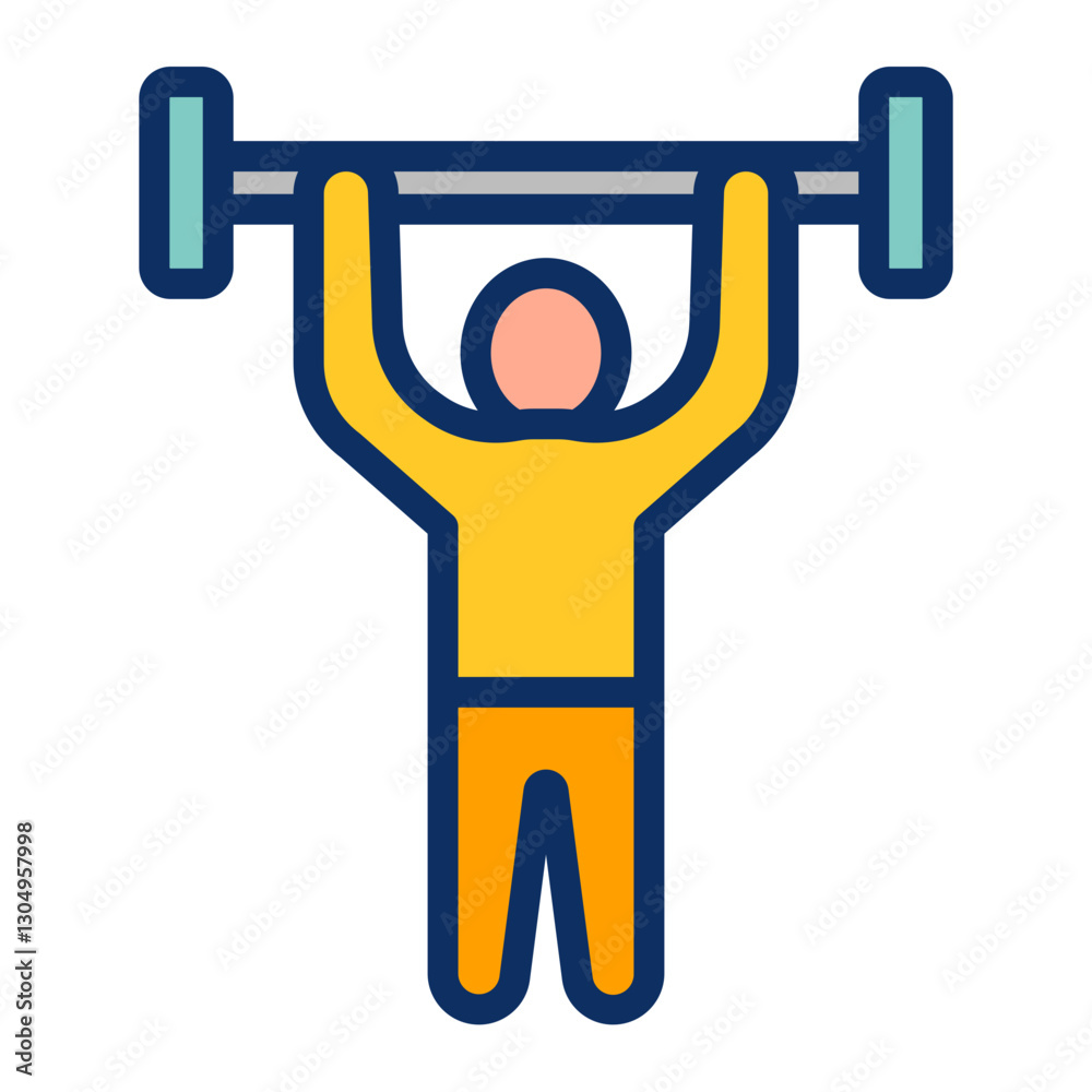 Shoulder Press Vector Line Filled Icon Design Shoulder Press Vector Line Filled Icon Design