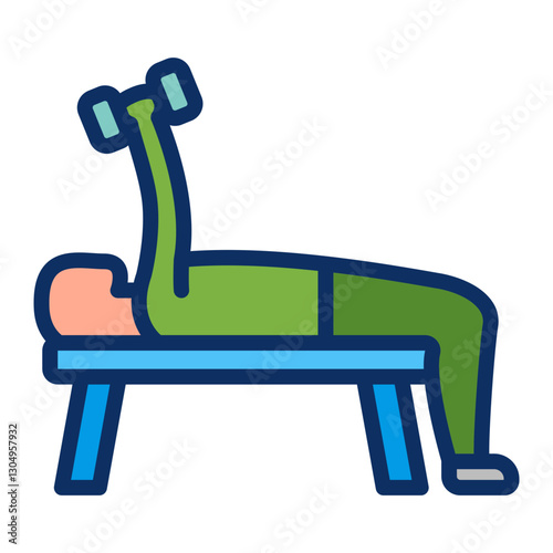 Triceps Extension Vector Line Filled Icon Design