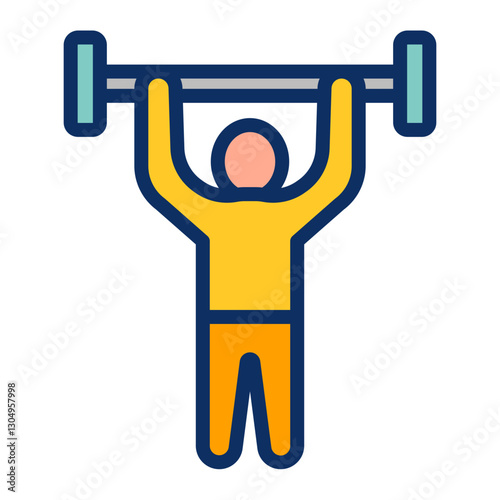 Shoulder Press Vector Line Filled Icon Design photo