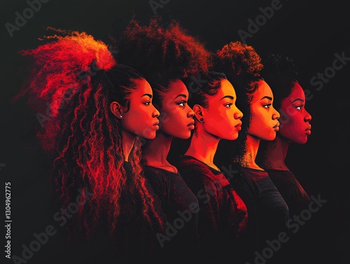 Strength in Solidarity: A Powerful Illustration of Diverse Women Standing Together for Equality on International Women's Day, March 8th.