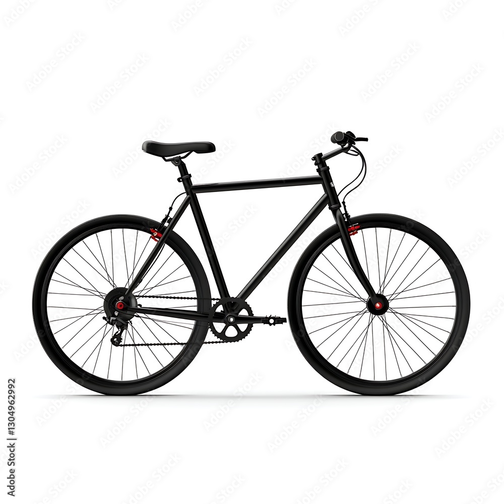 Sleek Black Bike: A modern, streamlined black bicycle, embodying simplicity and functionality, isolated on a neutral backdrop. Sleek Black Bike: A modern, streamlined black bicycle, embodying simplicity and functionality, isolated on a neutral backdrop.