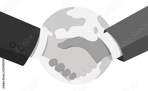 Business handshake. Handshake of business partners. Flat design. Vector illustration.	
